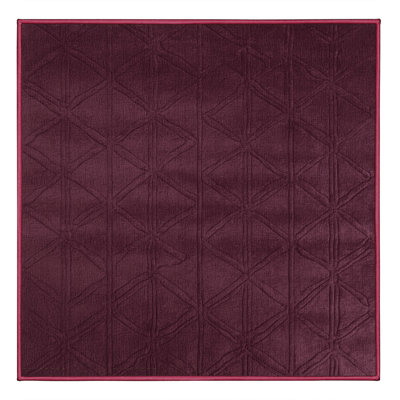 Machine Washable Trellis Red Area Rug