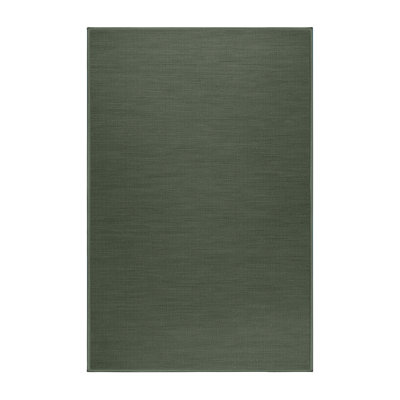 Machine Washable Solid Green Area Rug