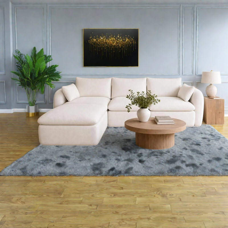 Canapé modulaire en L en chenille de 108 po à compression pour la maison