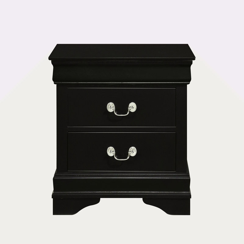 Classic Louis Philippe Style 1Pc Nightstand Of Drawers Traditional Design Bedroom Furniture, Black
