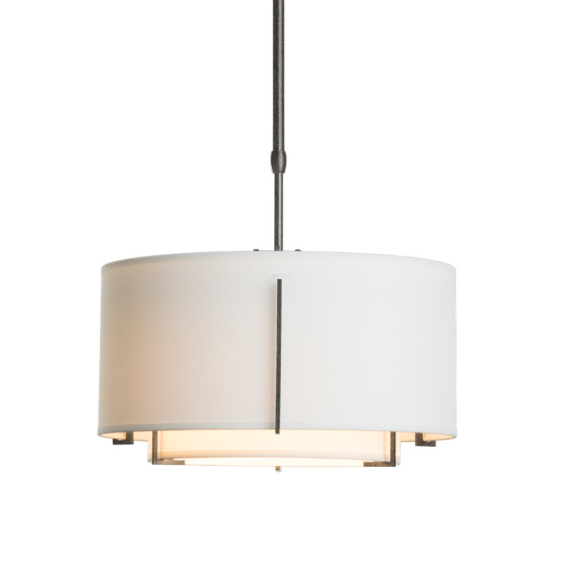 Exos 3 - Light Unique/Statement Drum Chandelier, Natural Anna, 12" H x 28" W x 28" D, Natural Iron