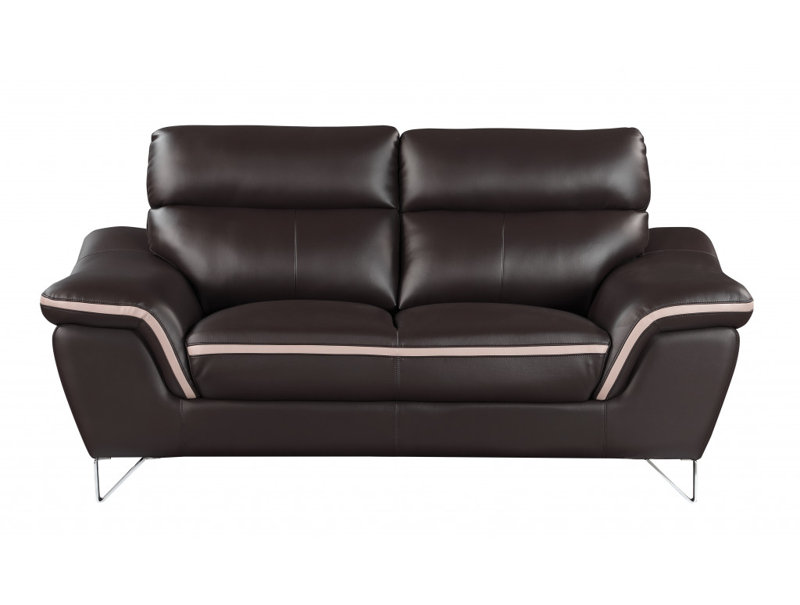 Arik Three Piece Indoor Genuine Leather Six Person Seating Set