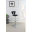 Tabouret de bar réglable, vérin à gaz, similicuir noir, base chromée, ensemble de 2