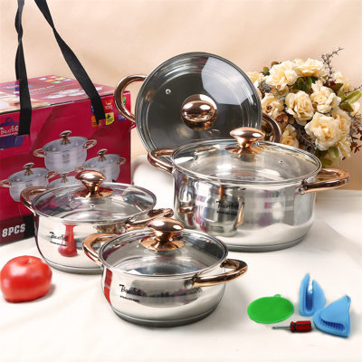 Vencier 4.5L Non-Stick Stainless Steel Pot Set