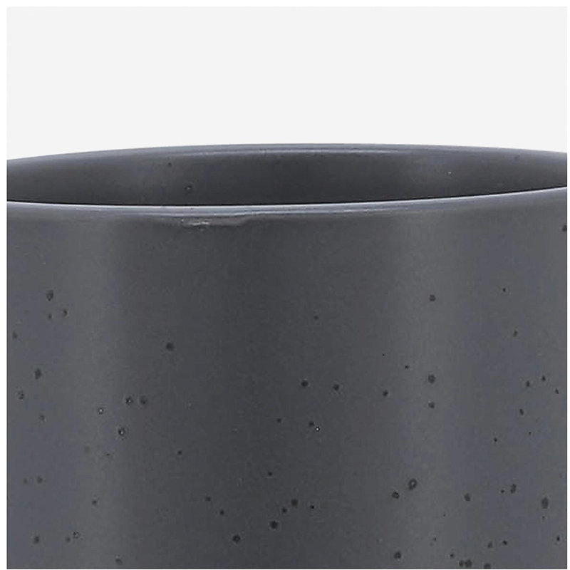 5" Planter W/ Wood Stand, Matte Gray, 7'' H x 5'' W x 5'' D