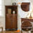Retro Brown Solid Wood Corner cabinet