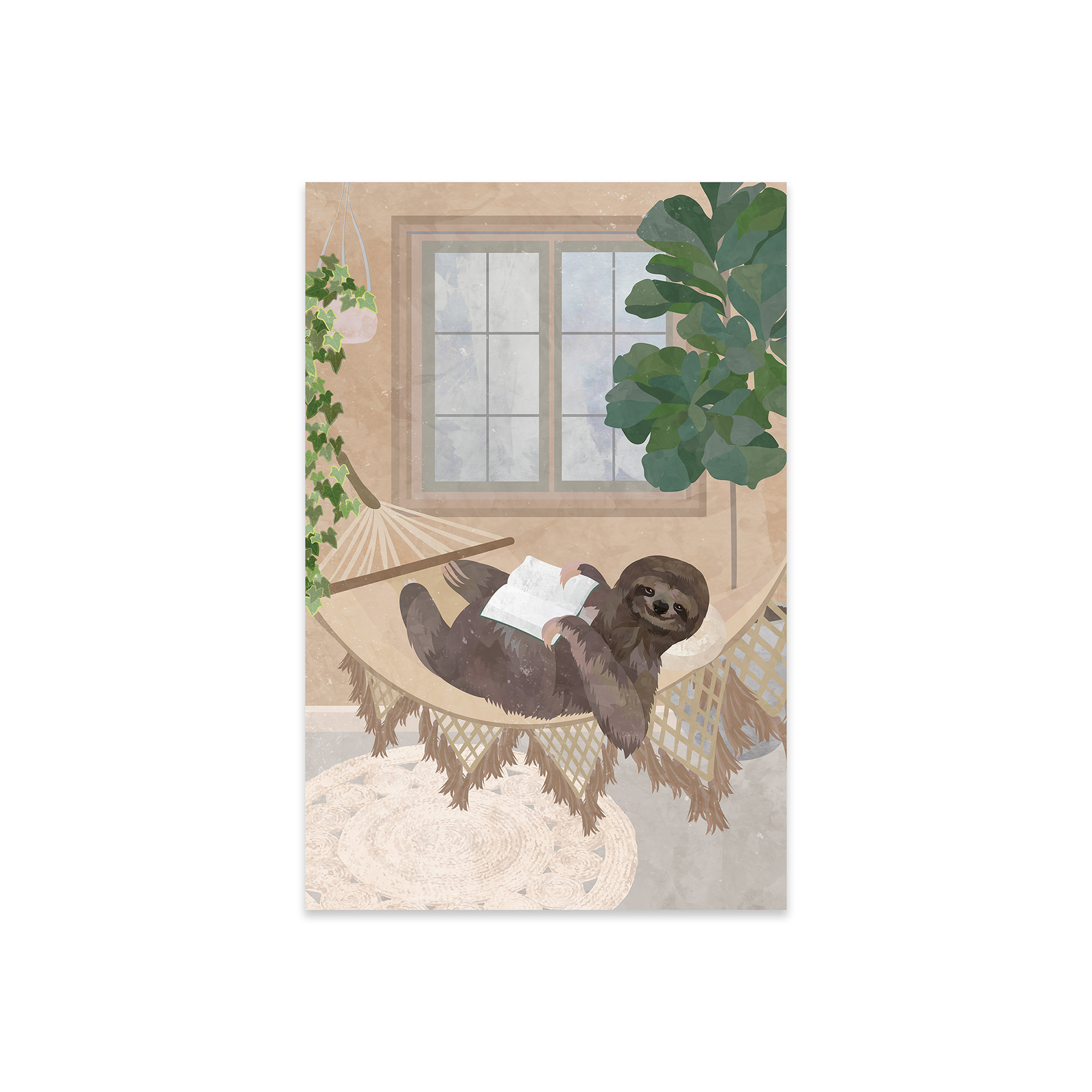 Trinx Boho Sloth Reading In Hammock Print On Acrylic Glass - Wayfair Canada
