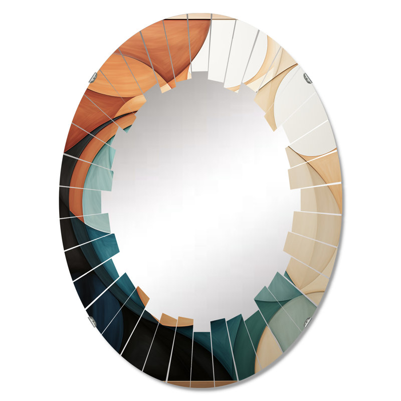 Hattiesville - Miroir mural Mid-Century ovale, 30 po x 20 po