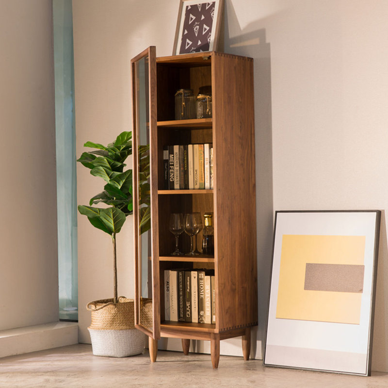 American style bookcase with glass doors