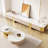 Fully Assembled Modern 79" Beige TV Stand with Gold Bottom  for Living Room