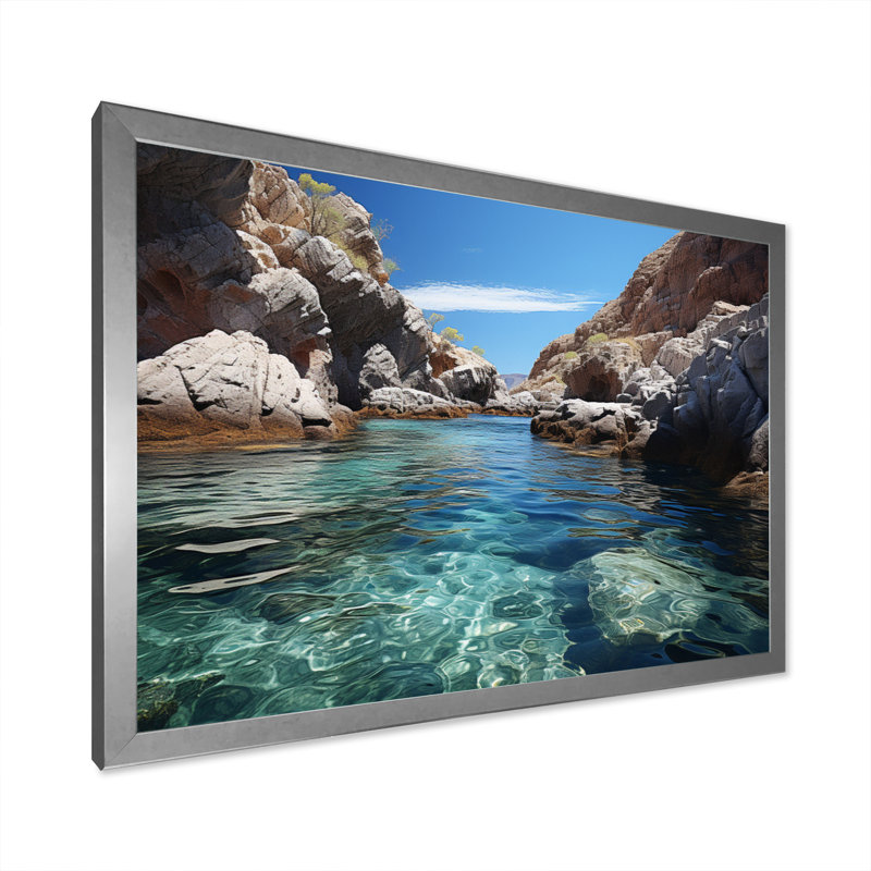Greece Melian Contrasts - Landscapes Wall Decor, H 24 po x l 32 po x P 1 po, Cadre photo argenté