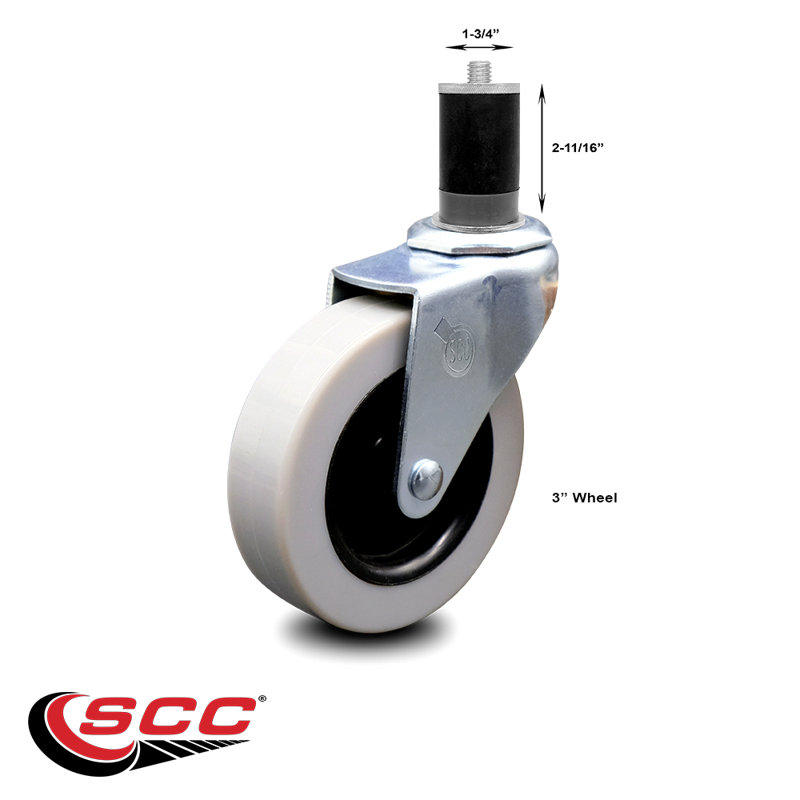 Thermoplastic Rubber Expanding Stem Caster