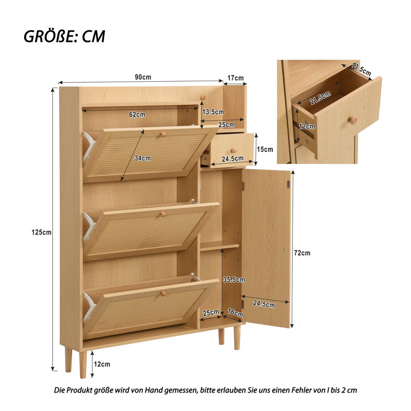 12 Pair Flip Down Shoe Storage, Brown