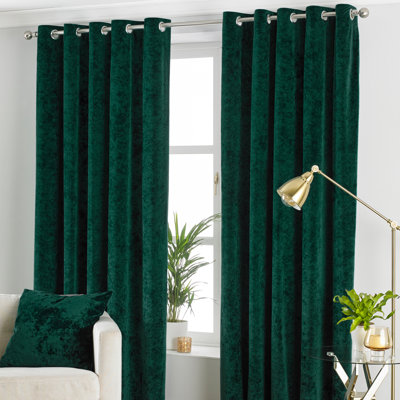 Elisha Crushed Velvet Thermal Eyelet Curtains