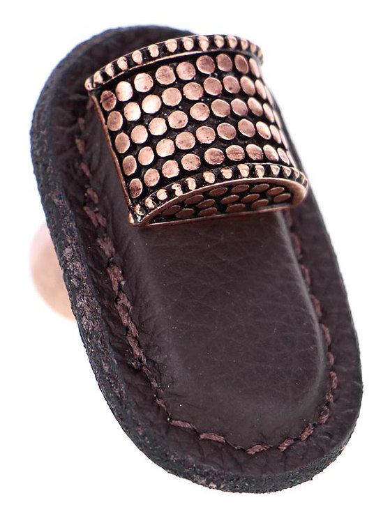Tiziano Rectangular Knob, Brown, Antique Copper