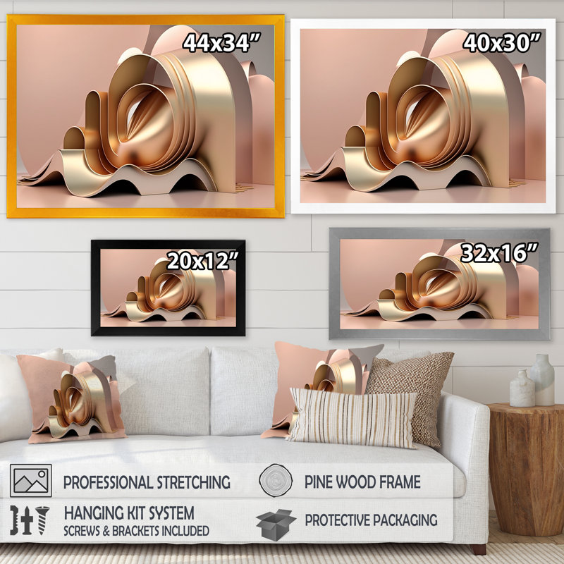 «Minimalistic liquid Gold Architecture V», reproduction sur toile, H 16 po x l 32 po x P 1 po