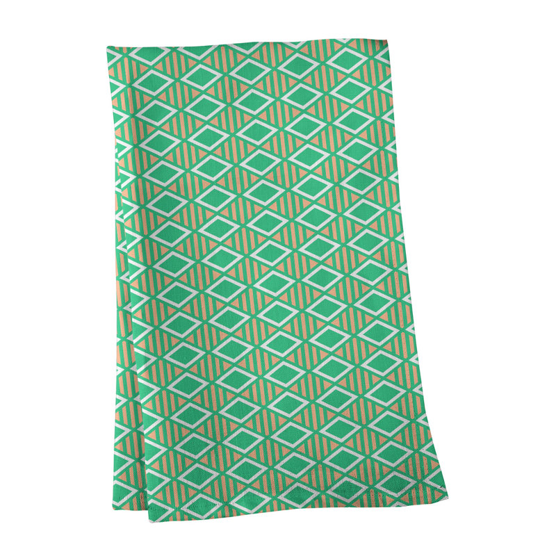 Gady Tea Towel Kitchen Towel, Cotton Twill, Orange/Green
