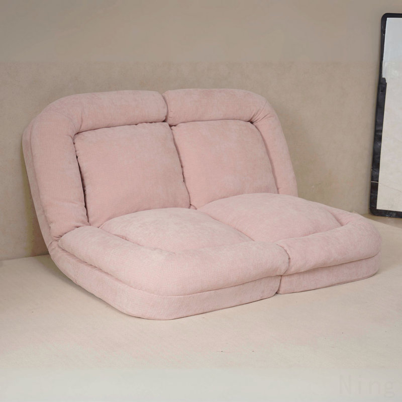 Canapé-lit convertible double escamotable, Tissu rose