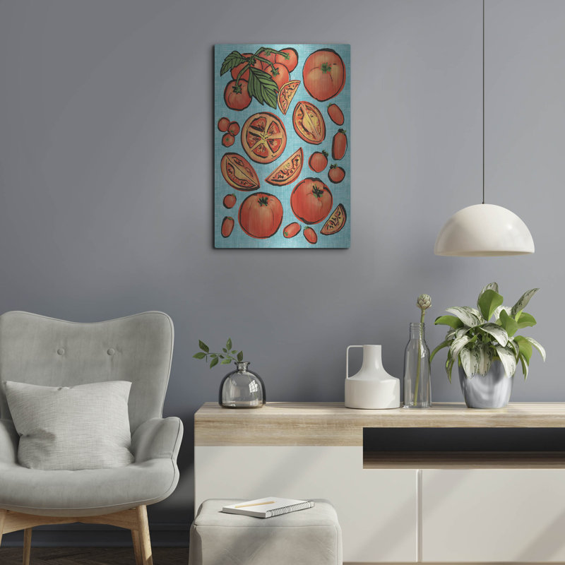  «Tomatoes» par Elizabeth Caldwell, art mural en métal, H 24 po x l 16 po