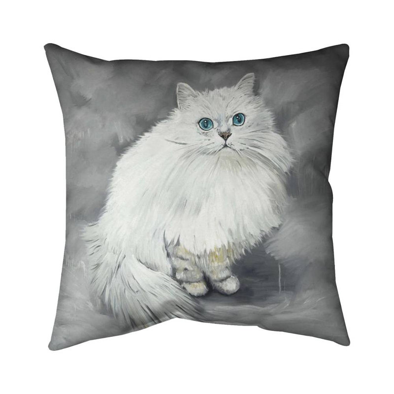 Chinchilla persian cat - 26"x26" Throw pillow cover - Poly twill - Print on demand, Pillow Cover Only - No Insert