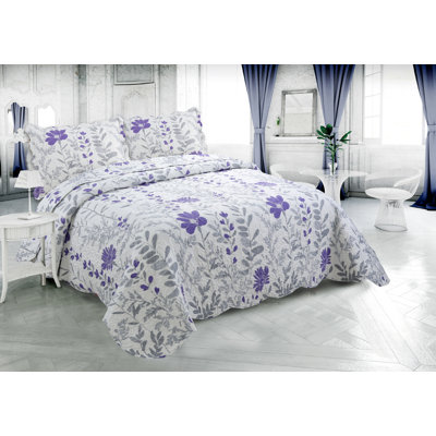 Ensemble de courtepointe 3 pièces avec douillettes matelassées Marina