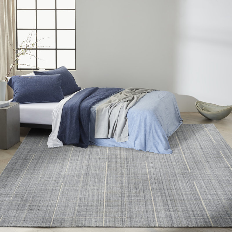 Calvin Klein CK041 Architectura 7'9" x 9'9" Denim Farmhouse Indoor Rug, Rectangle 7'9" x 9'9", Denim 