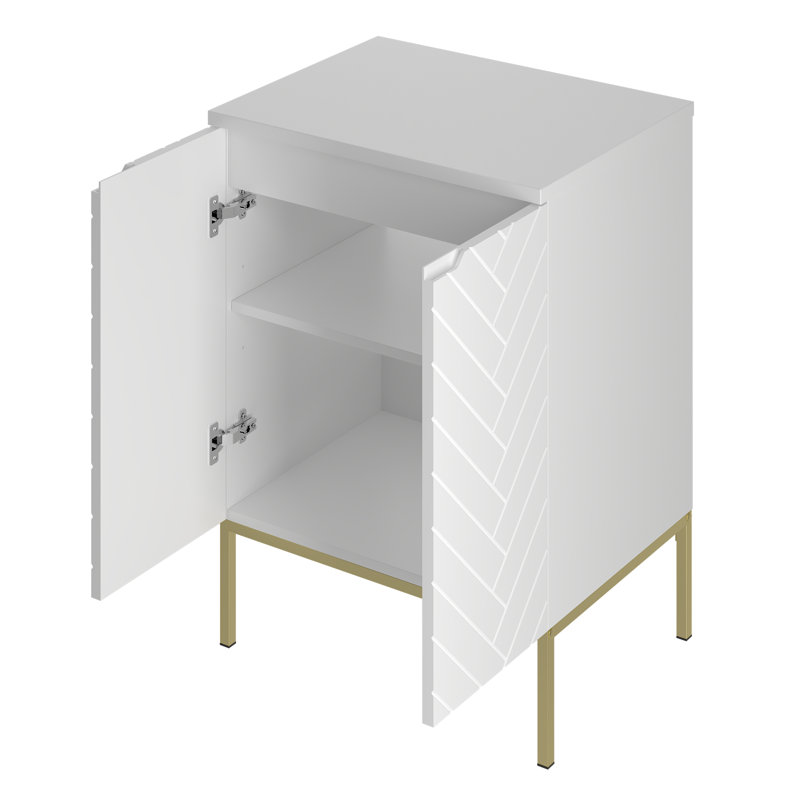 Ailyne 61mm Bathroom Vanity with Basin, Light Grey/Gold