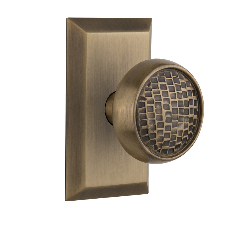 Studio Plate with Craftsman Door Knob, Antique Brass