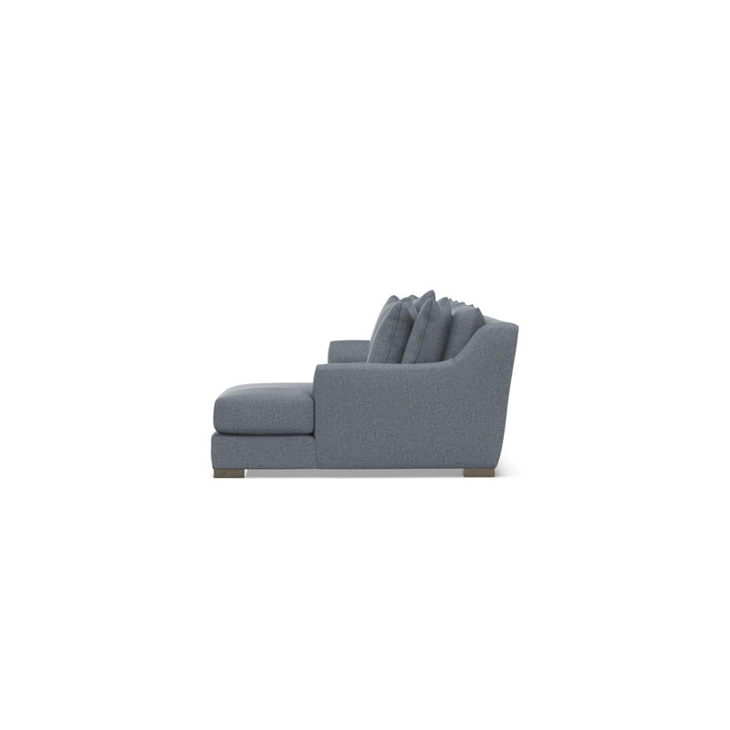 Gabi 3-Piece Fabric Sectional, Teal Polyester, 35" H x  135" W x 63.5" D, Right Hand Facing