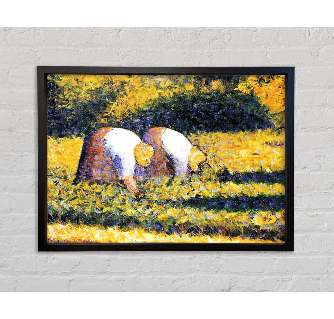 Seurat Bauern bei der Arbeit - Einzelner Bilderrahmen Kunstdrucke auf Leinwand