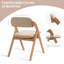 Chaises de salle à manger pliantes en bois empilables avec sièges rembourrés, ensemble de 2 avec housse amovible extra, kaki-126061565
