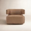 Fauteuil demi-tonneau pivotant en cuir véritable Bascom-1960008