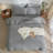LIFETOWN Striped Duvet Cover Set,3 Pcs Breathable Durable 100% Washed Cotton Comforter Cover for All Seasons, Chic Linen Like Textured Bedding Set.-114652713-114652709