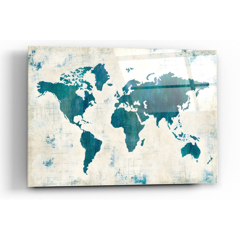 «Découvrez le monde bleu» par Melissa Averinos, art mural en verre acrylique, H 12 po x l 16 po x P 0,12 po