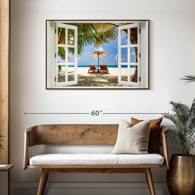 Fenêtre Neruda, Cadre flottant en noyer, 43 po x 29 po
