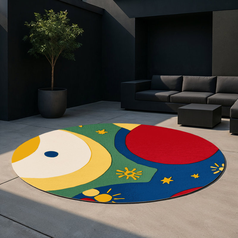 Witty Shimmy Indoor And Outdoor Area Rug, Round 5'