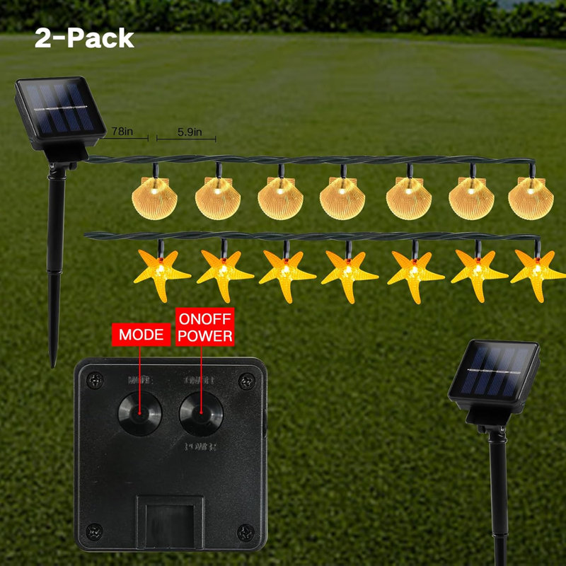 Bussell 30 - Bulb 252'' Solar Powered Curtain String Light