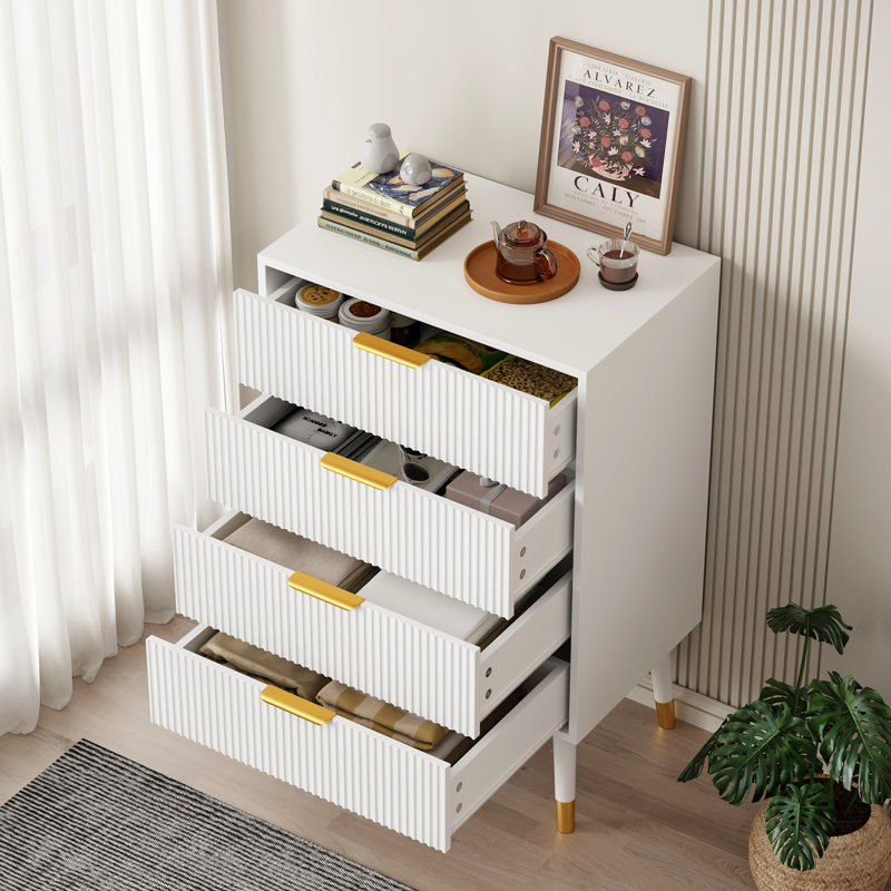 39cm W Bedside Table, White