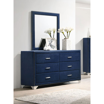 Commode 6 tiroirs avec miroir Jelizaveta