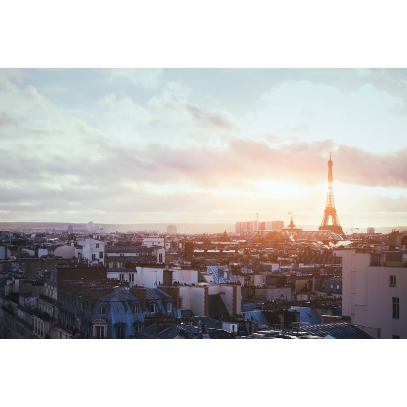 Sunset In Paris - Wrapped Canvas Print, 30cm H x 46cm W