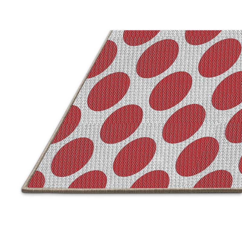 Tapis rouge/blanc à motifs Cummington, Rectangle 5 pi x 7 pi