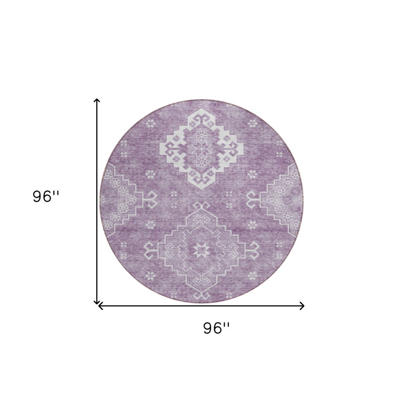 Tapis ivoire rond intérieur lavable 8 'Medallion