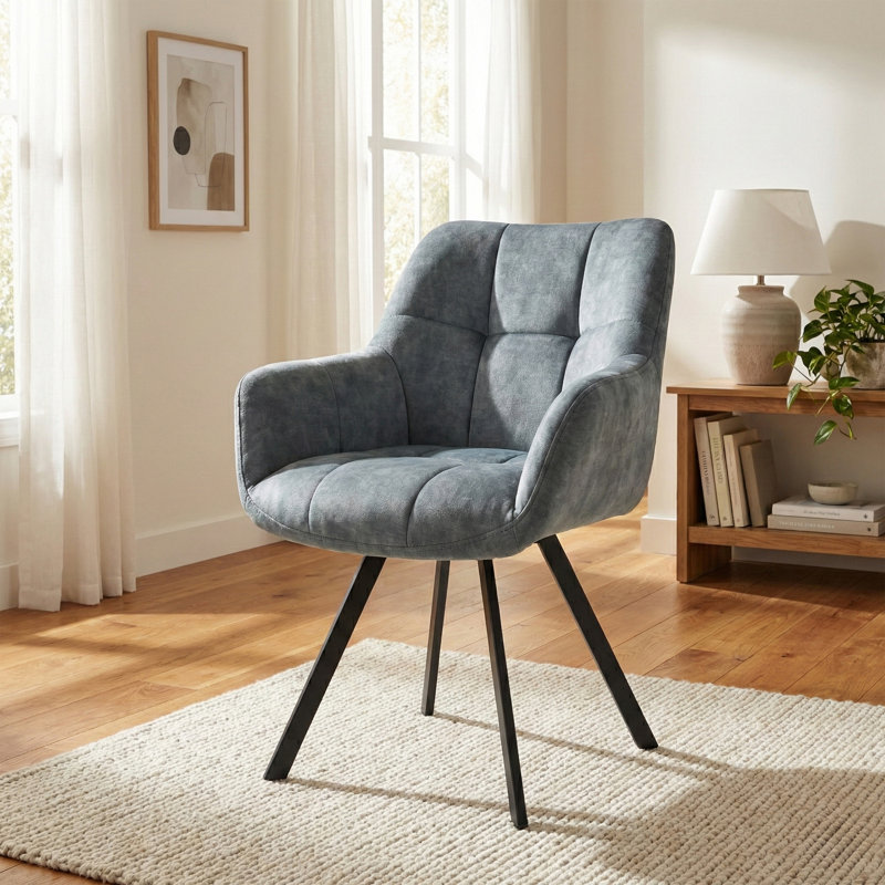 Basanti 48cm H Fabric Upholstered Armchair, Stone Blue