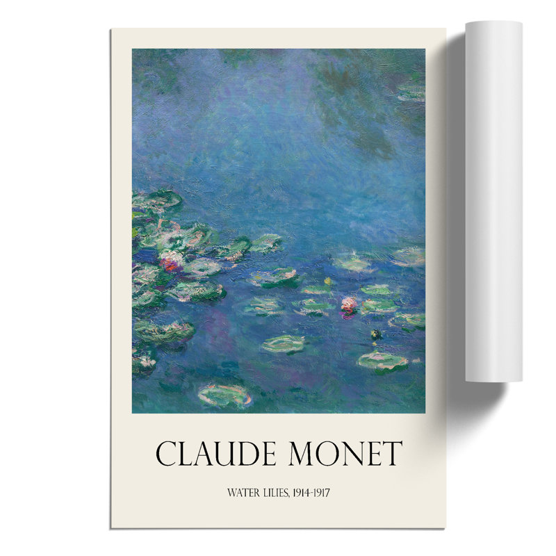 Water Lilies Lily Pond Print by Claude Monet - Frameless Print, 42cm H x 30cm W x 0.1cm D