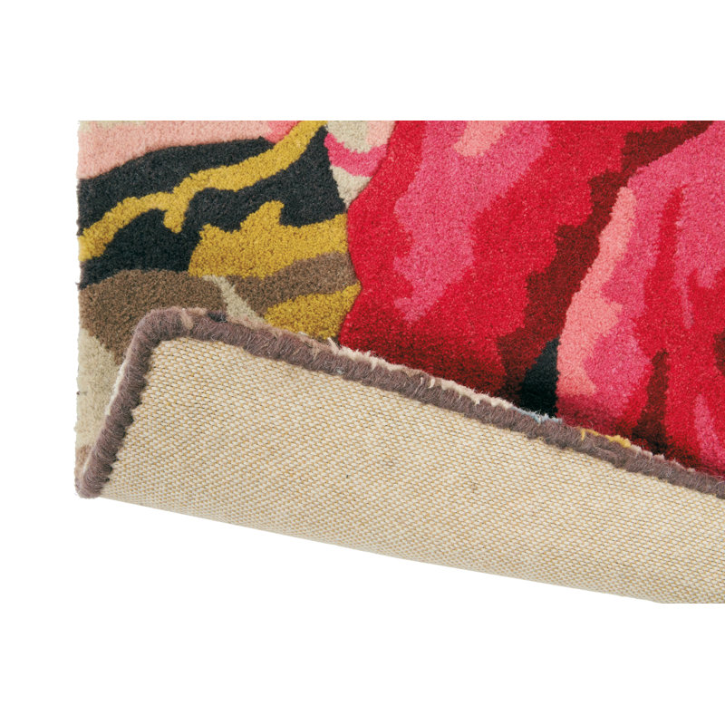 Wool Floral Area Rug, Rectangle 9' x 12'