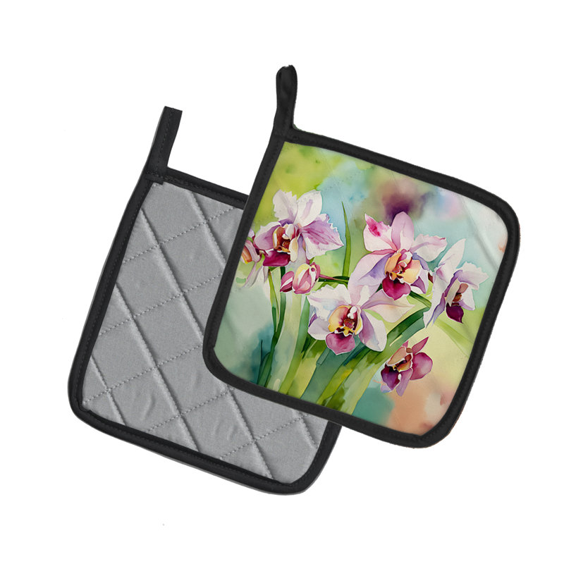 Caroline's Treasures Floral Polyester Potholder Set