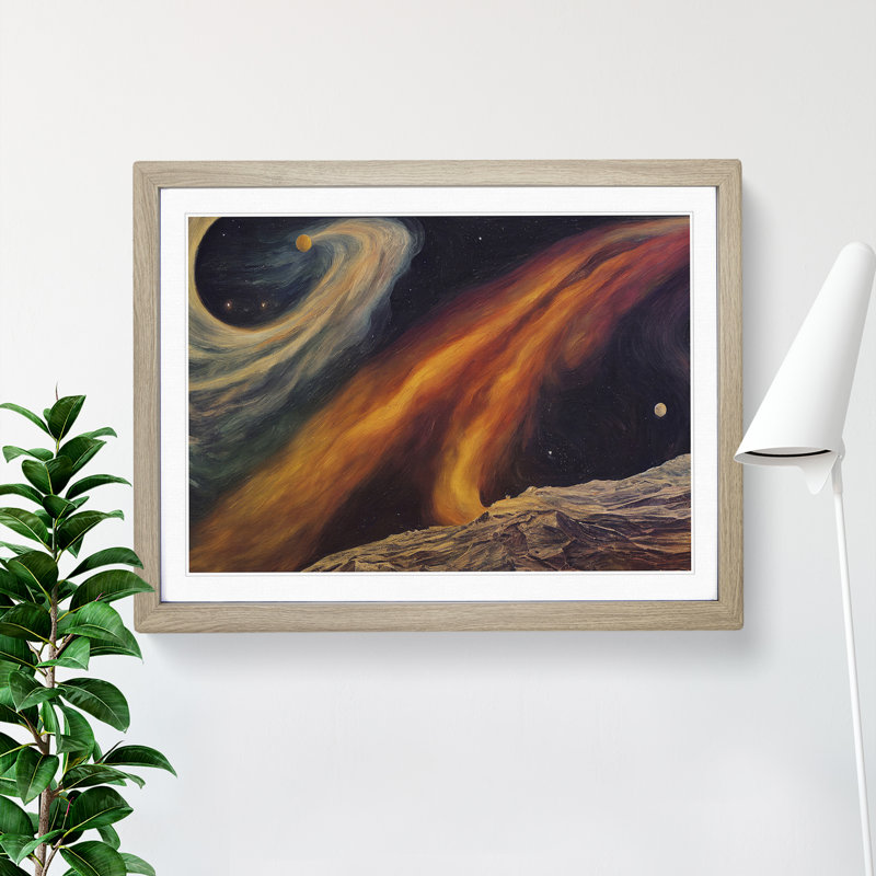 The Cosmos - Single Picture Frame Print, 34cm H x 46cm W, Light Grey/Brown