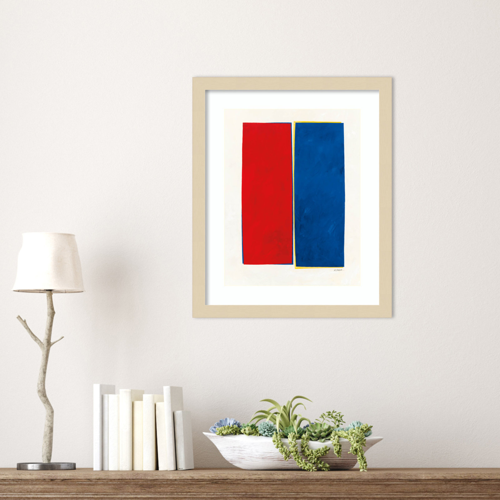 Lealia "Monolithic II" Print, Brown Framed, 17" H x 14" W