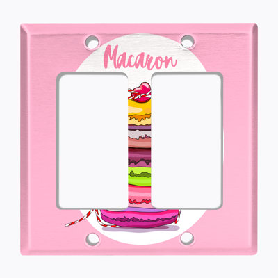 Couvercle de prise de courant en métal (Macaron Love - Double culbuteur)