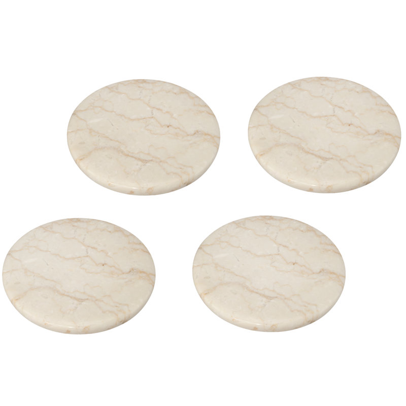 Marble Round 4 Piece Coaster Set
